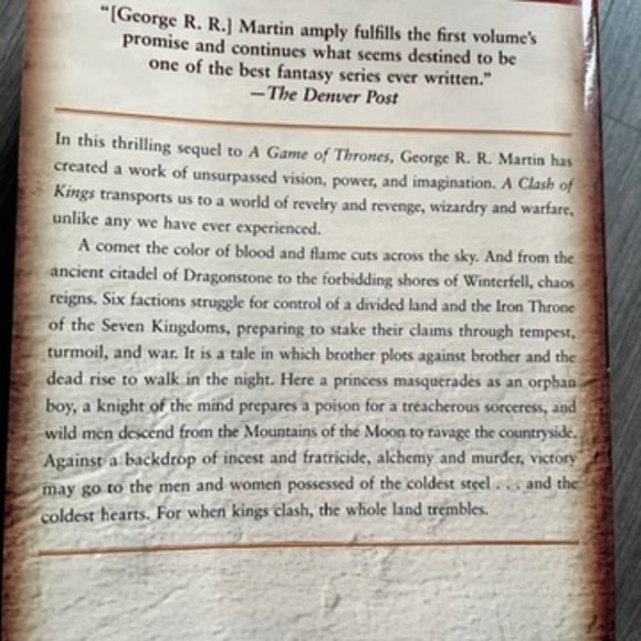 2 for 20$ George R.R. Martin's "A Clash of Kings" Paperback (Game of Thrones) - Picture 3 of 6